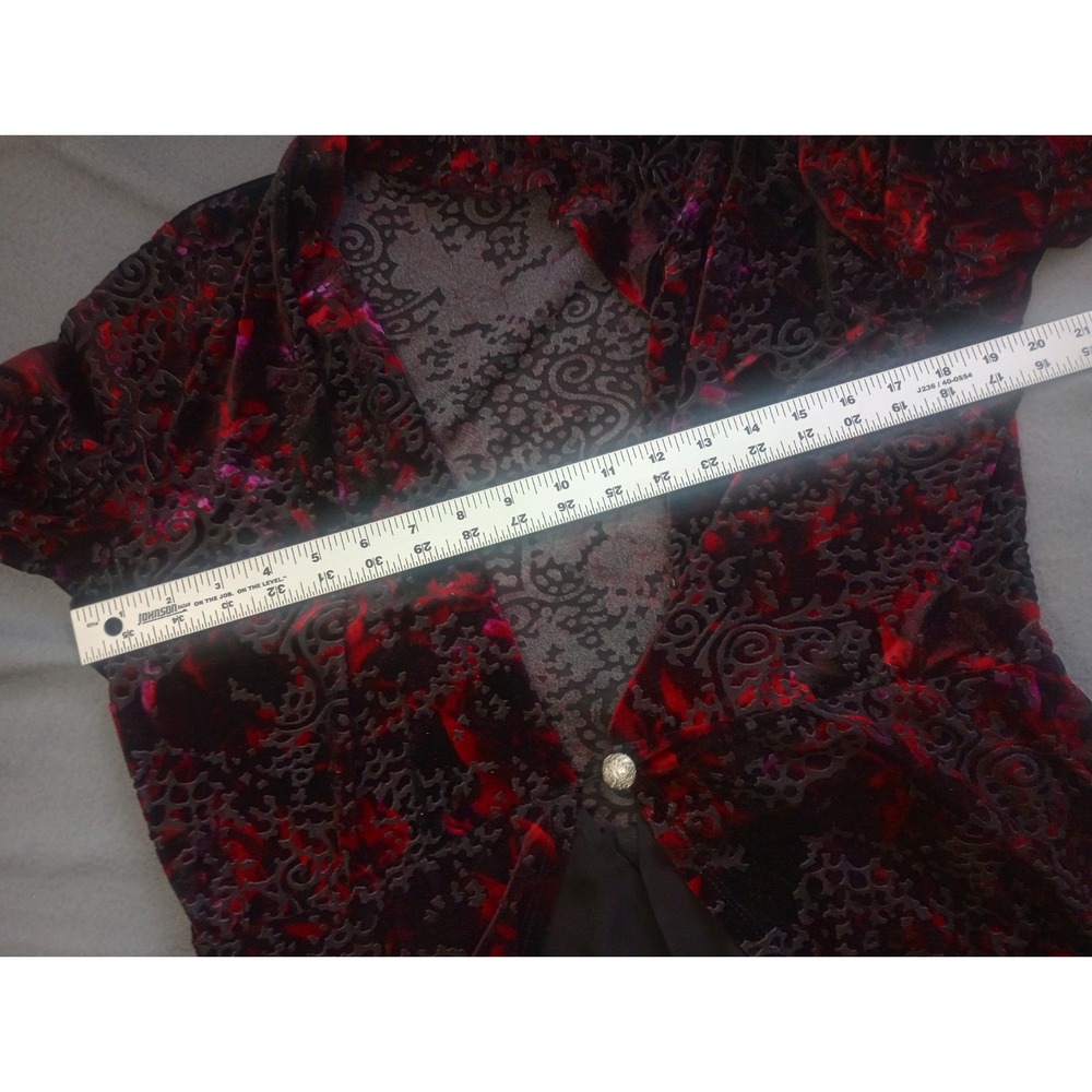 Whimsigoth Top L Velvet Burnout Cardigan Witchy Goth Dark Fairy‎ Vamp Cupio